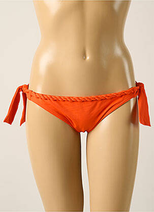 Bas de maillot de bain effet matière satinée bikini orange IODUS femme