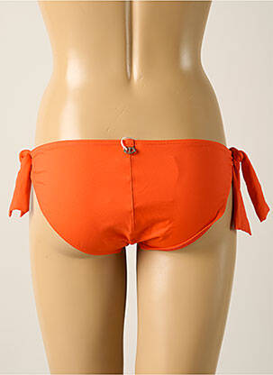 Bas de maillot de bain effet matière satinée bikini orange IODUS femme