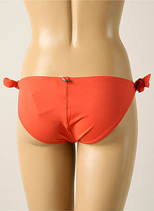 Bas de maillot de bain effet matière satinée bikini orange IODUS femme