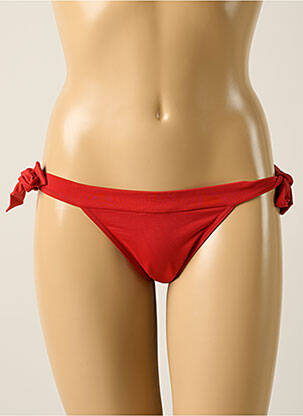 Bas de maillot de bain effet matière satinée bikini rouge IODUS femme