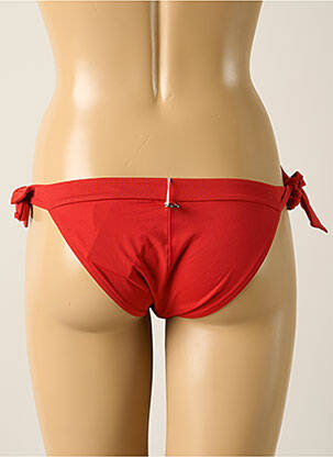 Bas de maillot de bain effet matière satinée bikini rouge IODUS femme