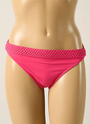 Bas de maillot de bain effet matière satinée culotte rose IODUS femme