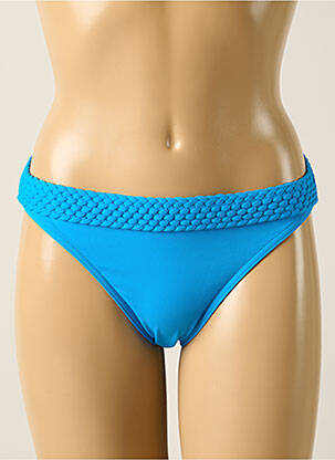 Bas de maillot de bain effet matière satinée culotte bleu IODUS femme