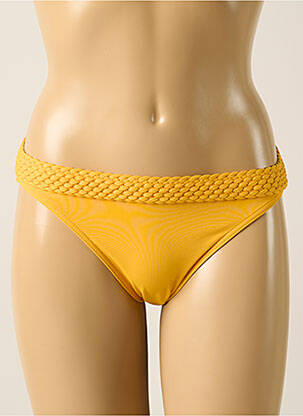Bas de maillot de bain effet matière satinée culotte jaune IODUS femme