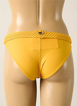 Bas de maillot de bain effet matière satinée culotte jaune IODUS femme
