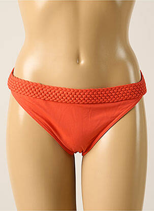Bas de maillot de bain effet matière satinée culotte orange IODUS femme