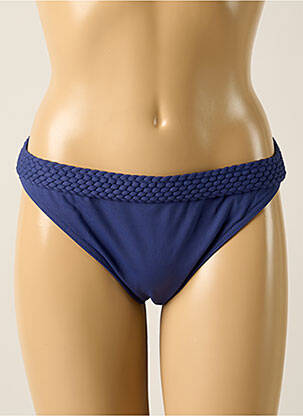 Bas de maillot de bain effet matière satinée culotte bleu IODUS femme