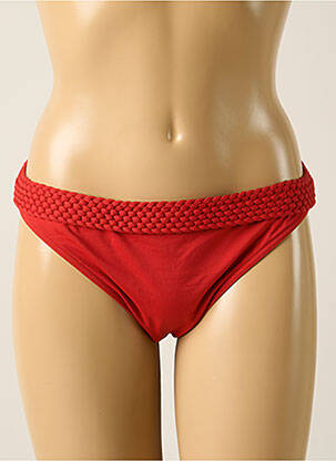 Bas de maillot de bain effet matière satinée culotte rouge IODUS femme
