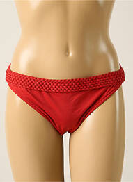 Bas de maillot de bain effet matière satinée culotte rouge IODUS femme