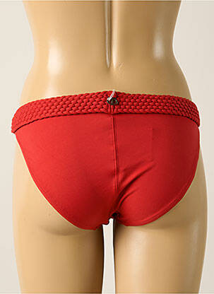 Bas de maillot de bain effet matière satinée culotte rouge IODUS femme