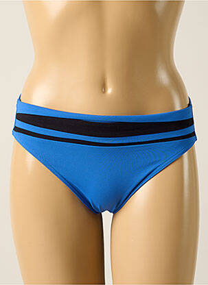 Bas de maillot de bain effet matière satinée culotte bleu IODUS femme