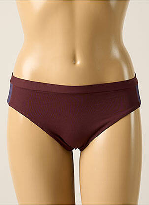 Bas de maillot de bain effet matière satinée culotte marron IODUS femme