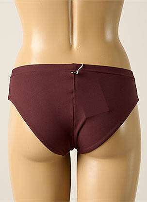 Bas de maillot de bain effet matière satinée culotte marron IODUS femme