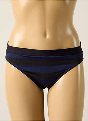 Bas de maillot de bain imprimé rayures culotte bleu IODUS femme