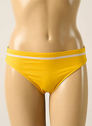 Bas de maillot de bain effet matière satinée culotte jaune IODUS femme