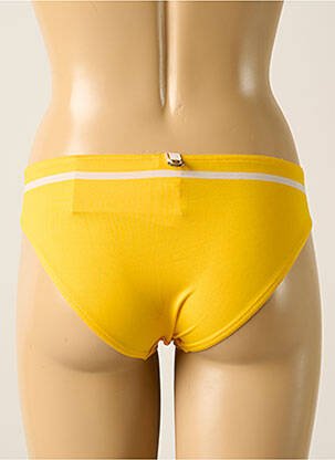 Bas de maillot de bain effet matière satinée culotte jaune IODUS femme