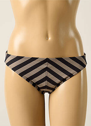 Bas de maillot de bain imprimé rayures culotte noir IODUS femme