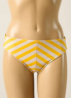 Bas de maillot de bain effet matière satinée culotte jaune IODUS femme