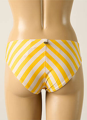 Bas de maillot de bain effet matière satinée culotte jaune IODUS femme