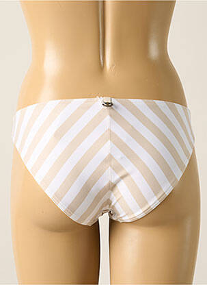 Bas de maillot de bain imprimé rayures culotte beige IODUS femme