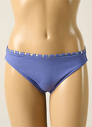 Bas de maillot de bain effet matière satinée culotte bleu IODUS femme