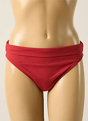 Bas de maillot de bain effet matière satinée culotte rouge IODUS femme