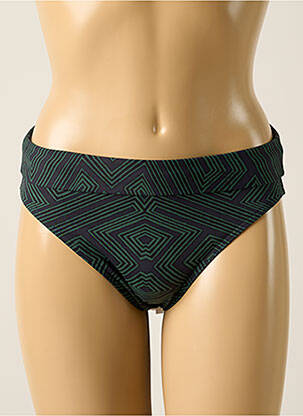 Bas de maillot de bain effet matière satinée culotte vert IODUS femme