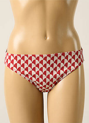 Bas de maillot de bain imprimé fantaisie culotte rouge IODUS femme