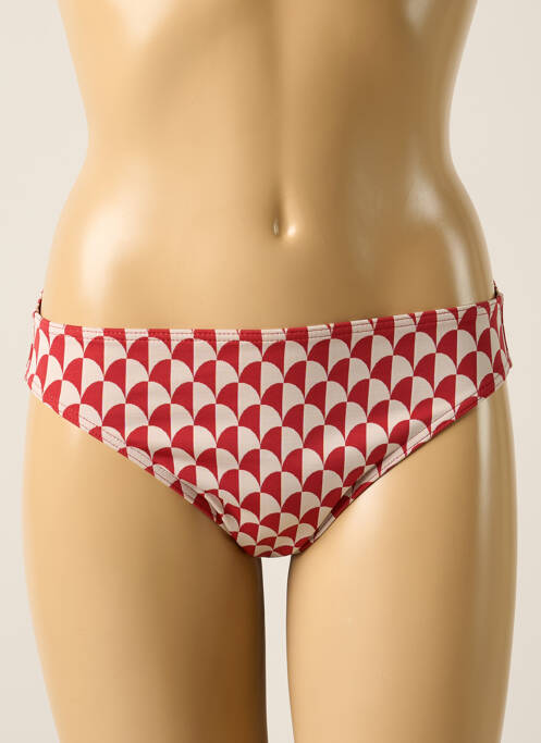 Bas de maillot de bain imprimé fantaisie culotte rouge IODUS femme