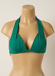 Haut de maillot de bain fermeture liens à nouer haut soutien-gorge balconnet vert IODUS femme
