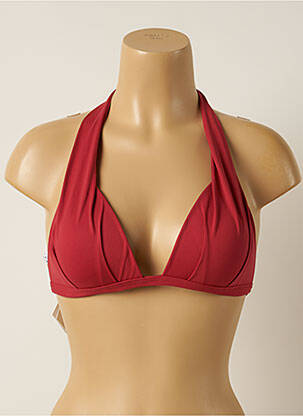 Haut de maillot de bain fermeture liens à nouer haut soutien-gorge balconnet rouge IODUS femme
