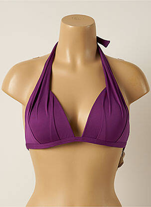 Haut de maillot de bain fermeture liens à nouer haut soutien-gorge balconnet violet IODUS femme