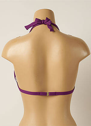 Haut de maillot de bain fermeture liens à nouer haut soutien-gorge balconnet violet IODUS femme