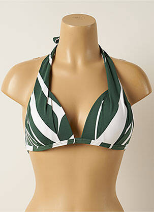 Haut de maillot de bain fermeture liens à nouer haut soutien-gorge balconnet vert IODUS femme