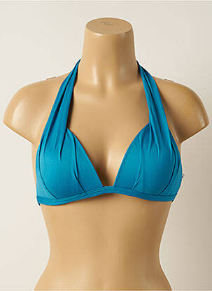 Haut de maillot de bain fermeture liens à nouer haut soutien-gorge balconnet bleu IODUS femme