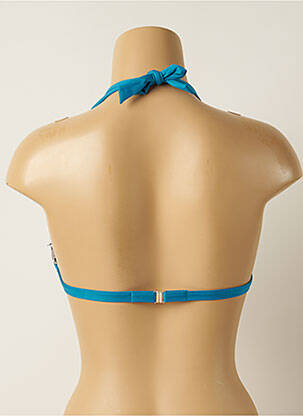 Haut de maillot de bain fermeture liens à nouer haut soutien-gorge balconnet bleu IODUS femme