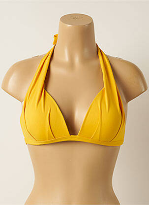 Haut de maillot de bain fermeture liens à nouer haut soutien-gorge balconnet jaune IODUS femme