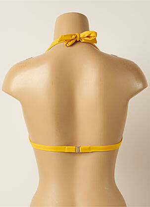 Haut de maillot de bain fermeture liens à nouer haut soutien-gorge balconnet jaune IODUS femme