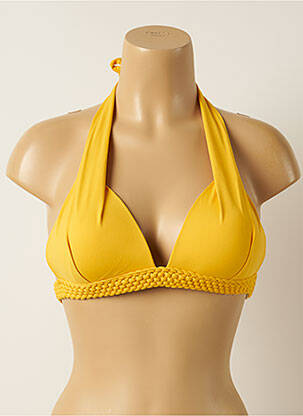 Haut de maillot de bain stretch haut soutien-gorge push-up jaune IODUS femme