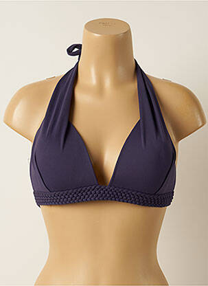 Haut de maillot de bain stretch haut soutien-gorge push-up bleu IODUS femme