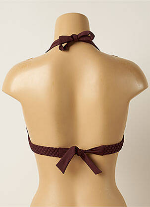 Haut de maillot de bain stretch haut soutien-gorge push-up marron IODUS femme