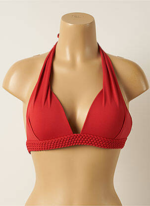 Haut de maillot de bain stretch haut soutien-gorge push-up rouge IODUS femme