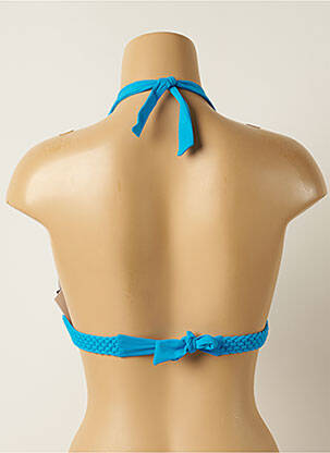 Haut de maillot de bain stretch haut soutien-gorge push-up bleu IODUS femme