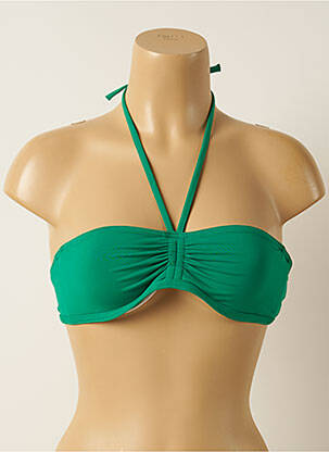 Haut de maillot de bain fermeture liens à nouer haut soutien-gorge emboitant vert IODUS femme
