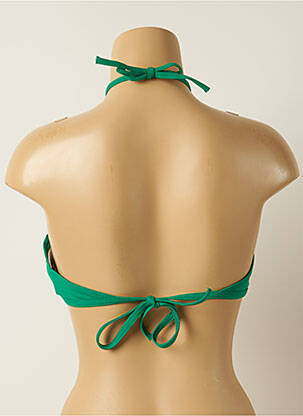 Haut de maillot de bain fermeture liens à nouer haut soutien-gorge emboitant vert IODUS femme