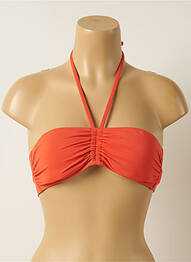 Haut de maillot de bain fermeture liens à nouer haut soutien-gorge balconnet orange IODUS femme