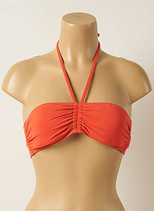 Haut de maillot de bain fermeture liens à nouer haut soutien-gorge balconnet orange IODUS femme