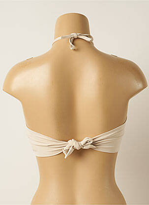 Haut de maillot de bain fermeture liens à nouer haut soutien-gorge balconnet beige IODUS femme