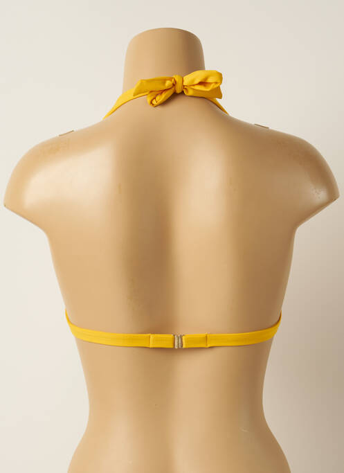 Haut de maillot de bain fermeture liens à nouer haut soutien-gorge balconnet jaune IODUS femme