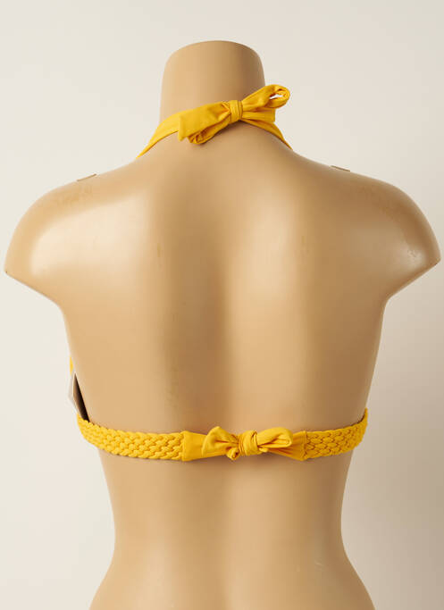 Haut de maillot de bain stretch haut soutien-gorge push-up jaune IODUS femme